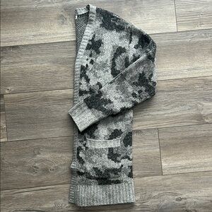 Sonoma Gray Camouflage Sweater Cardigan